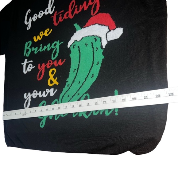 Threadbare Plus Christmas Gherkin Women's Knit Sweater In Black Size 14US - Picture 10 of 15